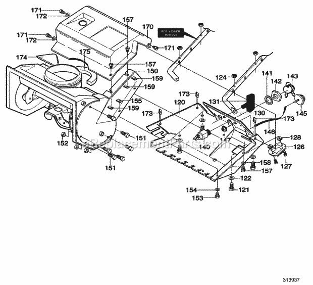 Murray 620301X61NB (2003) Single Stage Snow Thrower Top_Cover_Assembly Diagram