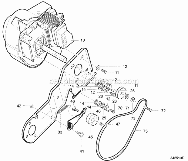 Murray 620301X61NB (2003) Single Stage Snow Thrower Engine_Assembly Diagram