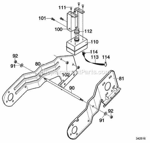 Murray 620301X61NB (2003) Single Stage Snow Thrower Frame_Components_Assembly Diagram