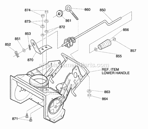 Murray 620301X79E (2001) Single Stage Snow Thrower Chute_Rod_Assembly Diagram