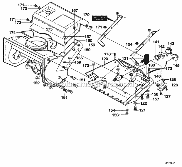 Murray 620351X4NA (2003) Single Stage Snow Thrower Top_Cover_Assembly Diagram