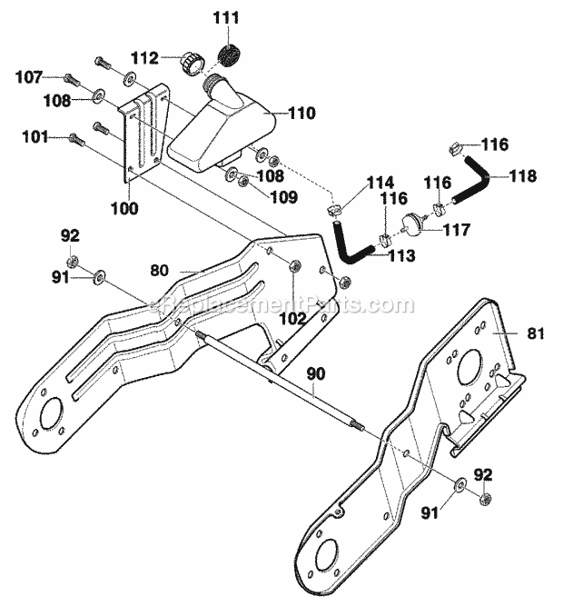Murray 621450X49A (2000) Single Stage Snow Thrower Frame_Assembly Diagram