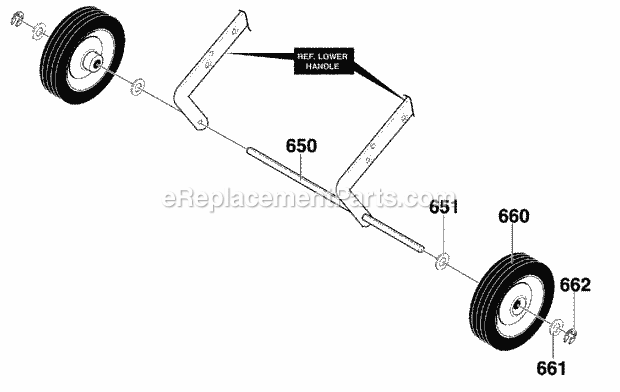 Murray 621450X49A (2000) Single Stage Snow Thrower Wheels Diagram