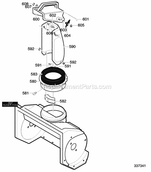 Murray 621451X85NB (2003) Single Stage Snow Thrower Discharge_Chute Diagram