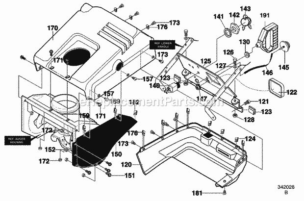 Murray 621451X85NB (2003) Single Stage Snow Thrower Top_Cover_Assembly Diagram