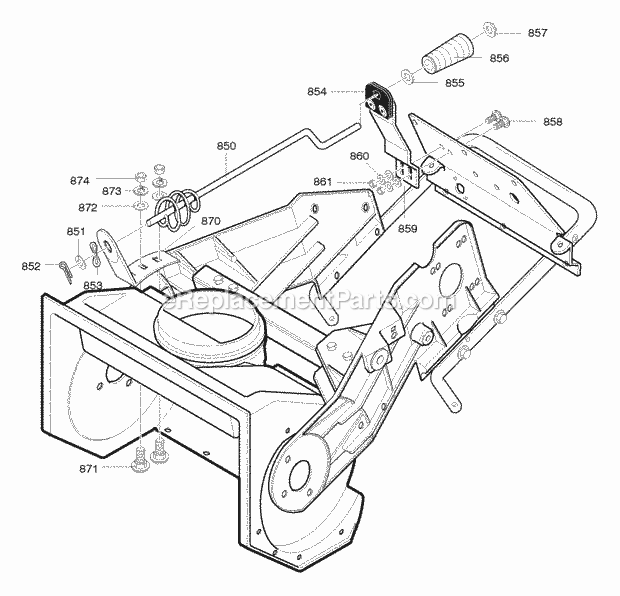 Murray 621520X43NB (2004) Single Stage Snow Thrower Chute_Rod_Assembly Diagram
