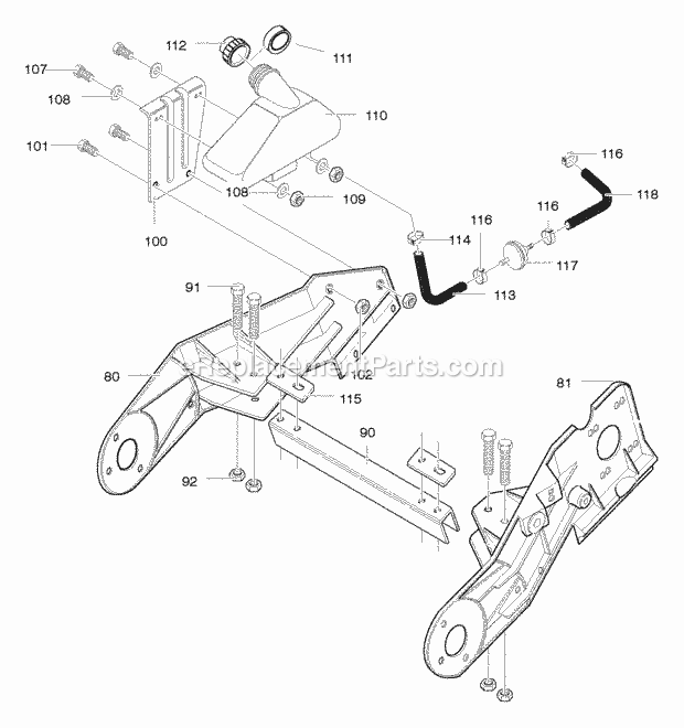 Murray 621520X43NB (2004) Single Stage Snow Thrower Frame_Components_Assembly Diagram