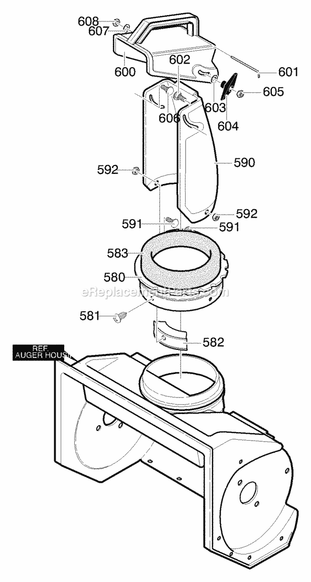 Murray 621540X85NA (2003) Single Stage Snow Thrower Discharge_Chute Diagram