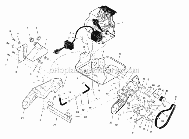 Murray 621540X85NA (2003) Single Stage Snow Thrower Engine_And_Frame_Assembly Diagram