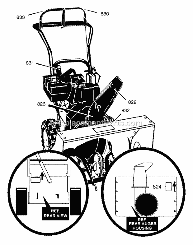 Murray 622505X4B (2004) Dual Stage Snow Thrower Decals Diagram