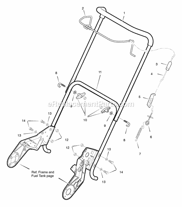 Murray 622594X85NA (2004) Single Stage Snow Thrower Handle_Assembly Diagram