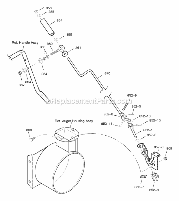 Murray 624504X5C (2004) Dual Stage Snow Thrower Chute_Rod Diagram