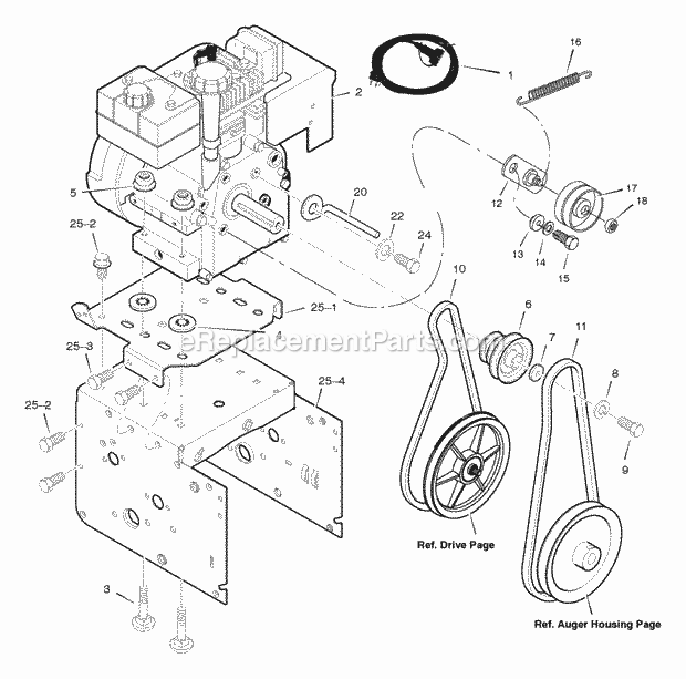 Murray 624504X5C (2004) Dual Stage Snow Thrower Engine Diagram