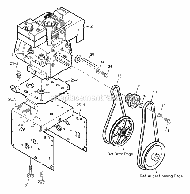 Murray 624505X85C (2001) Dual Stage Snow Thrower Engine Diagram