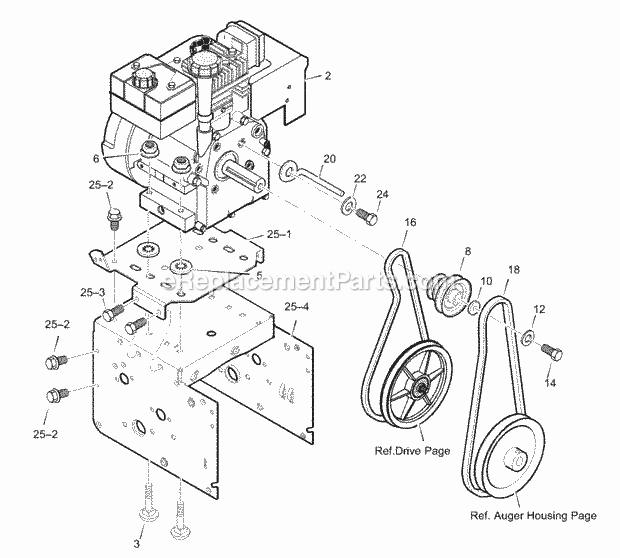 Murray 624505X85D (2002) Dual Stage Snow Thrower Engine Diagram
