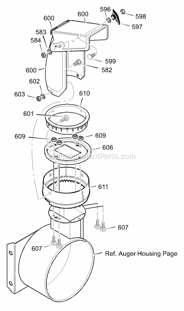 Murray 624604X0A (2003) Dual Stage Snow Thrower Discharge_Chute Diagram