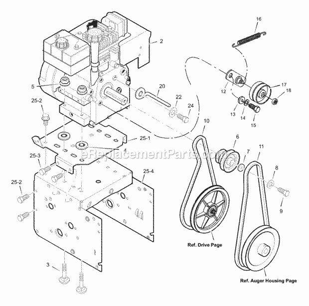 Murray 624604X0A (2003) Dual Stage Snow Thrower Engine Diagram