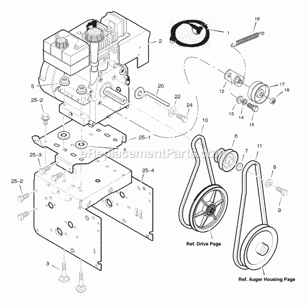 Murray 624604X0C (2004) Dual Stage Snow Thrower Engine Diagram