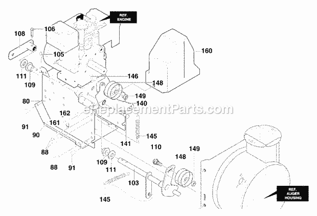 Murray 624804X31B (2000) Dual Stage Snow Thrower Frame_Components_Assembly Diagram