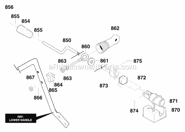 Murray 624809X54A (2000) Dual Stage Snow Thrower Chute_Rod Diagram