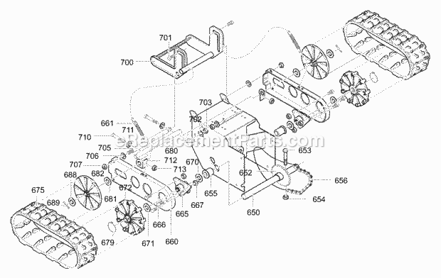 Murray 624809X54A (2001) Dual Stage Snow Thrower Track_Assembly Diagram