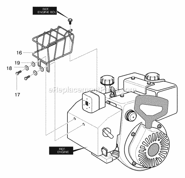 Murray 624809X54B (2001) Dual Stage Snow Thrower Muffler_Guard Diagram