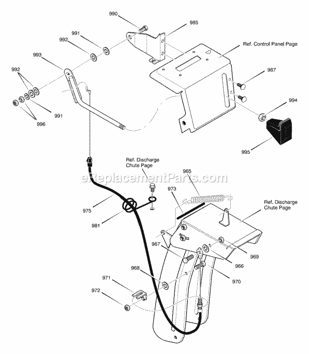 Murray 624809X54B (2001) Dual Stage Snow Thrower Remote_Chute_Control Diagram