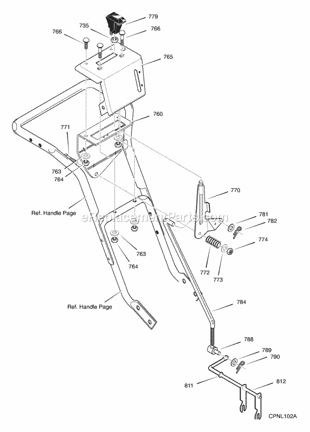 Murray 624809X54B (2001) Dual Stage Snow Thrower Control_Panel Diagram