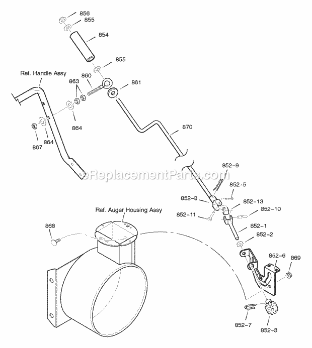 Murray 627107X31A (2005) Dual Stage Snow Thrower Chute_Rod Diagram