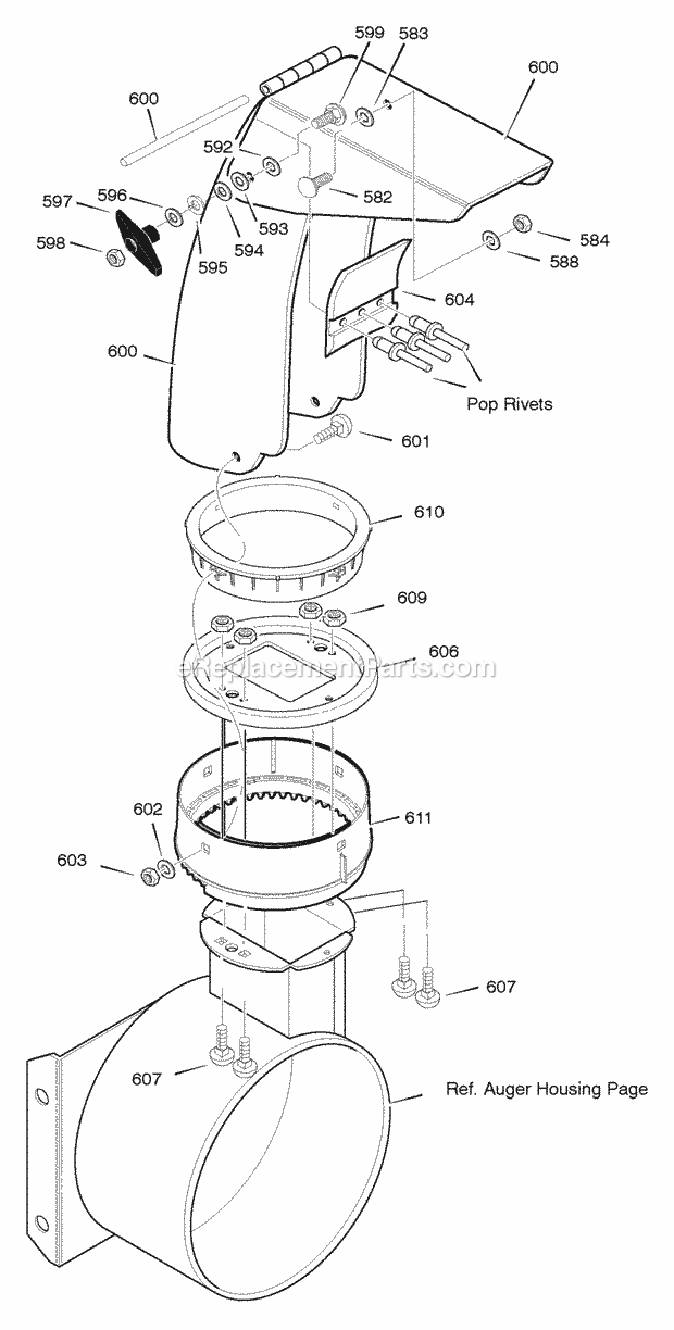 Murray 627107X31A (2005) Dual Stage Snow Thrower Discharge_Chute Diagram