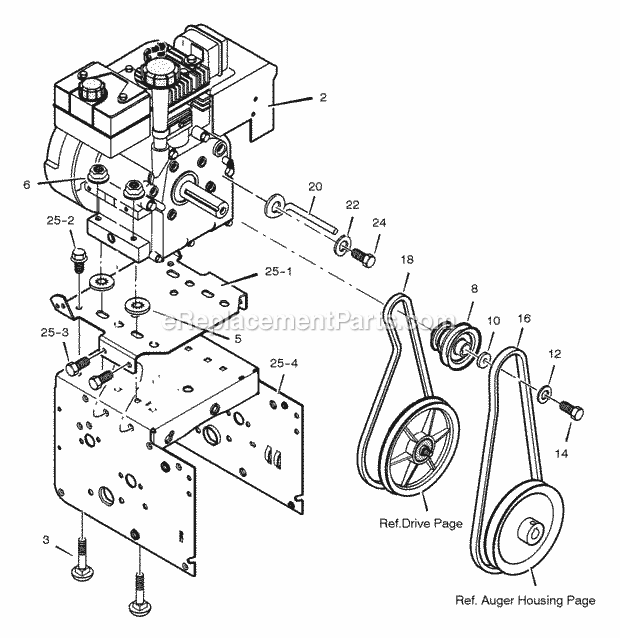 Murray 627108X31C (2001) Dual Stage Snow Thrower Engine Diagram