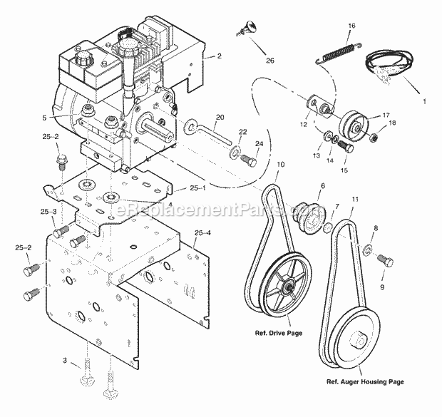 Murray 627774X85A (2003) Dual Stage Snow Thrower Engine Diagram