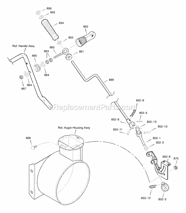 Murray 627801X85A (2003) Single Stage Snow Thrower Chute_Rod Diagram