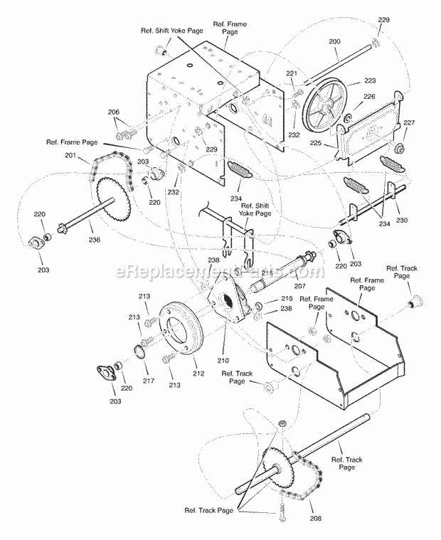 Murray 627801X85A (2003) Single Stage Snow Thrower Drive Diagram