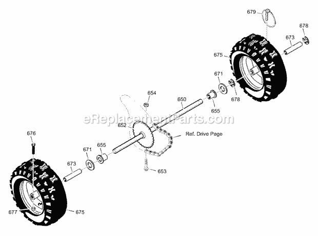 Murray 627805X85C (2001) Dual Stage Snow Thrower Wheels Diagram