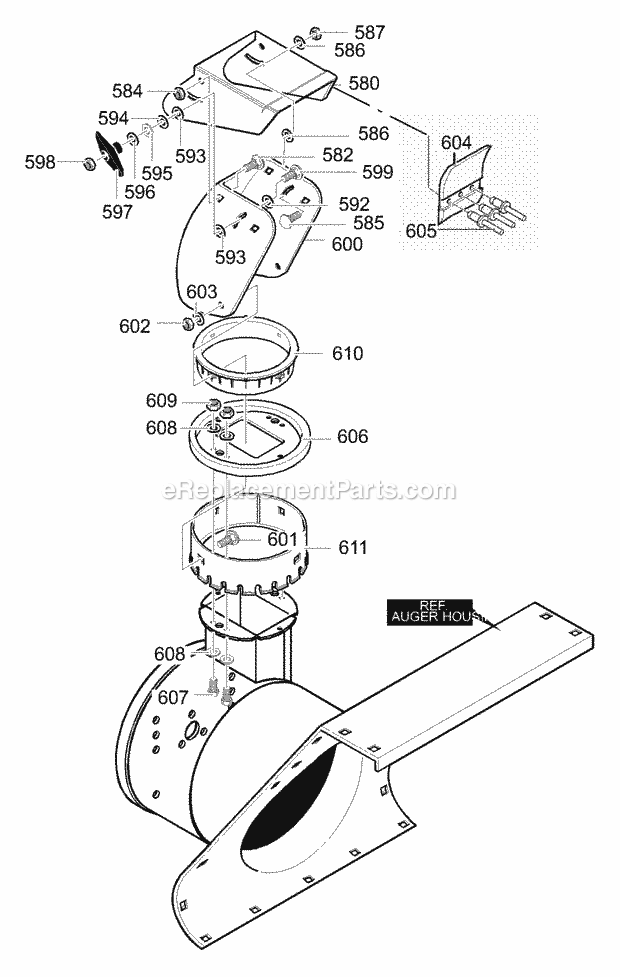 Murray 627805X85C (2001) Dual Stage Snow Thrower Discharge_Chute_Assembly Diagram