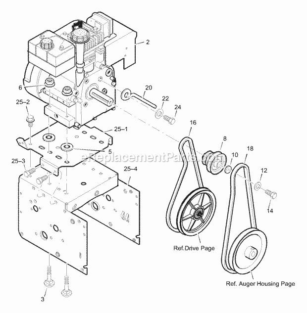 Murray 627805X85C (2001) Dual Stage Snow Thrower Engine Diagram