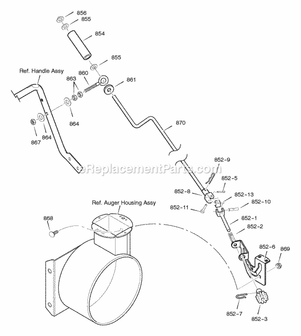 Murray 627808X5C (2005) Dual Stage Snow Thrower Chute_Rod Diagram