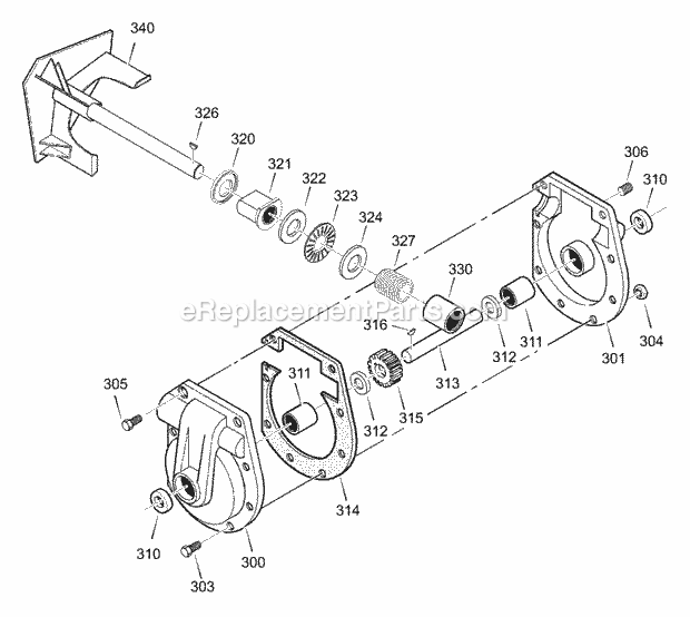 Murray 627808X84A (2003) Dual Stage Snow Thrower Gear_Case Diagram