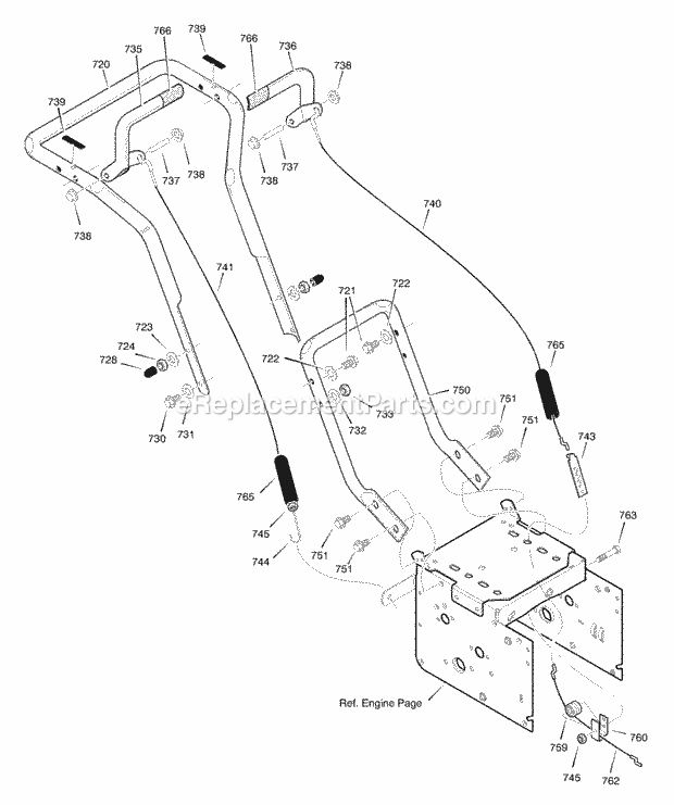 Murray 627809X54D (2003) Dual Stage Snow Thrower Handle_Assembly Diagram
