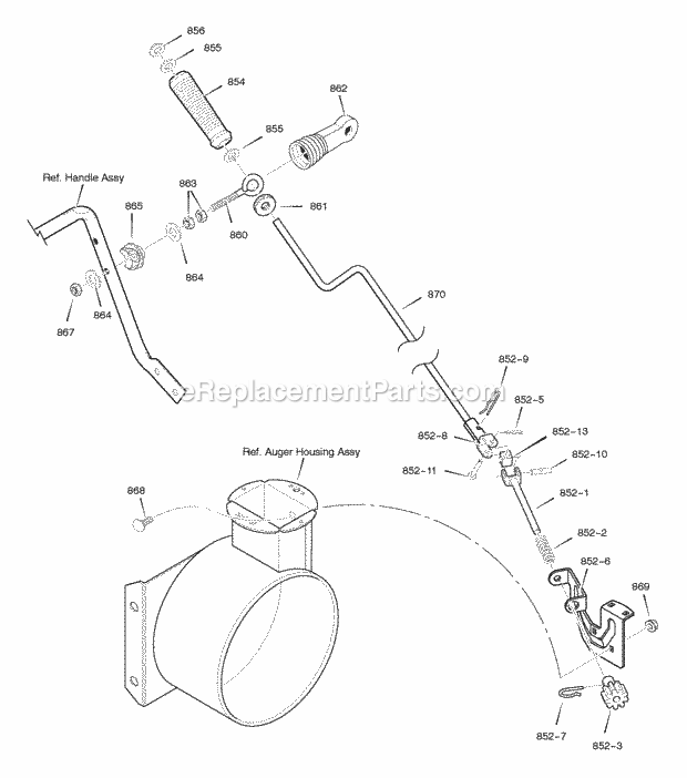 Murray 627851X85A (2005) Dual Stage Snow Thrower Chute_Rod Diagram