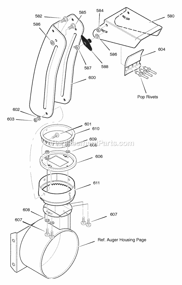 Murray 627851X85A (2005) Dual Stage Snow Thrower Discharge_Chute Diagram