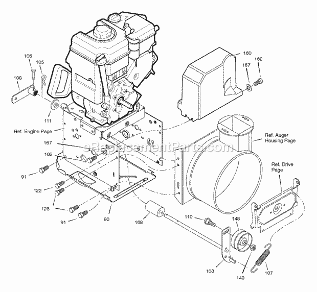 Murray 627851X85A (2005) Dual Stage Snow Thrower Frame Diagram