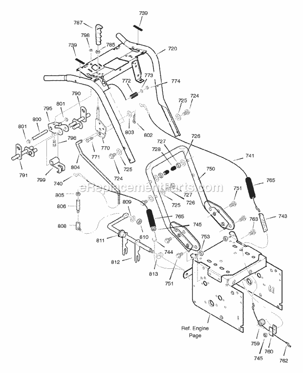 Murray 627851X85A (2005) Dual Stage Snow Thrower Handle_Assembly Diagram