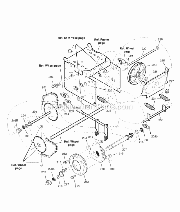 Murray 627852X85A (2005) Dual Stage Snow Thrower Drive Diagram