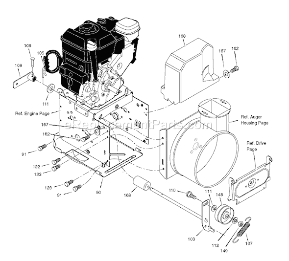 Murray 627855X110A (SN927)(2006) 27" Dual Stage Snowthrower Page B Diagram