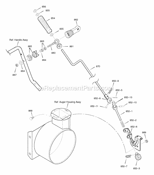Murray 627951X85A (2005) Dual Stage Snow Thrower Chute_Rod Diagram