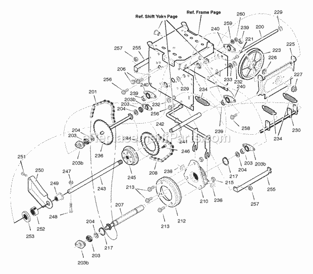 Murray 627951X85A (2005) Dual Stage Snow Thrower Drive Diagram