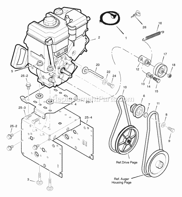 Murray 627951X85A (2005) Dual Stage Snow Thrower Engine Diagram
