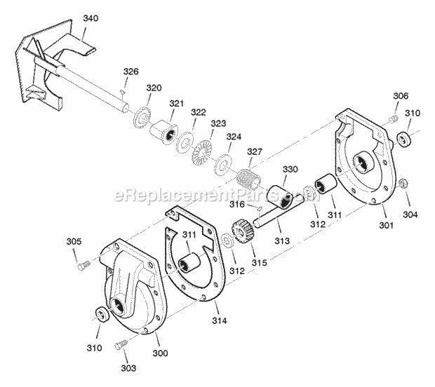 Murray 627951X85A (2005) Dual Stage Snow Thrower Gear_Case Diagram